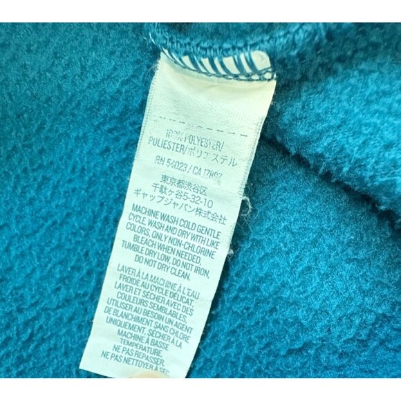 Old Navy Fleece Zip Up Jacket Womens Size L Teal Embroidered "Chase The Spirit" - Picture 9 of 9
